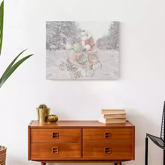 Outlet Kirklands Home Snowy Sleigh Christmas Canvas Art Print