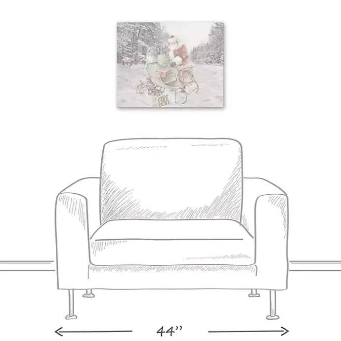 Outlet Kirklands Home Snowy Sleigh Christmas Canvas Art Print