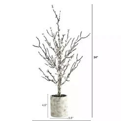 Outlet Kirklands Home Snowy Twig Tree in Birch Trunk Planter, 24 in.