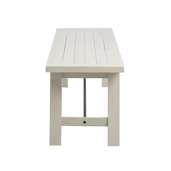 Discount Kirklands Home Sofia Wooden Dining Bench with Metal Bars White