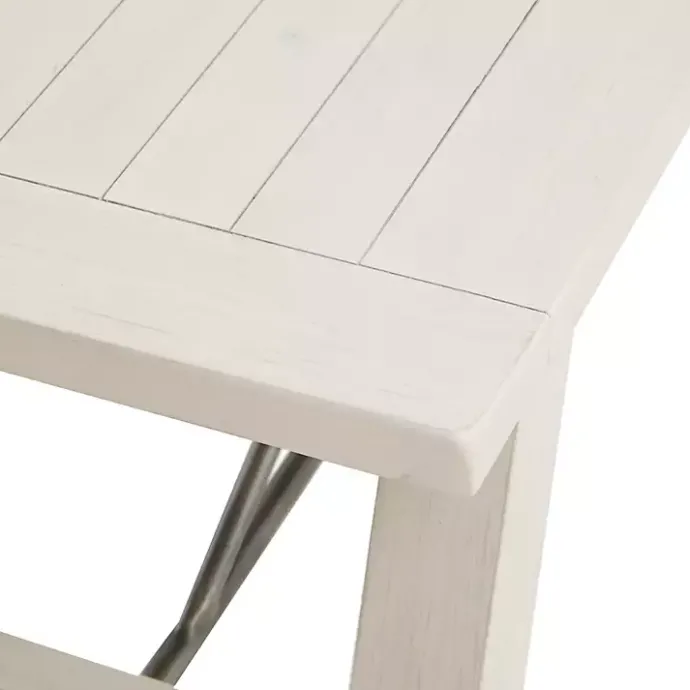 Discount Kirklands Home Sofia Wooden Dining Bench with Metal Bars White