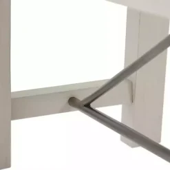 Discount Kirklands Home Sofia Wooden Dining Bench with Metal Bars White