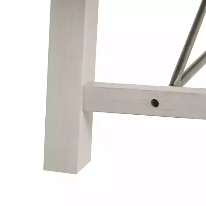 Discount Kirklands Home Sofia Wooden Dining Bench with Metal Bars White