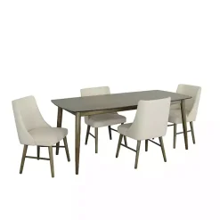 New Kirklands Home Soft Alabaster Upholstered Dining Chairs, Set of 2 White