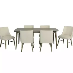 New Kirklands Home Soft Alabaster Upholstered Dining Chairs, Set of 2 White