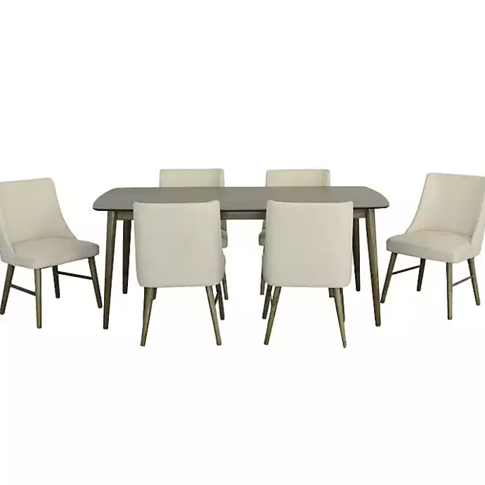 New Kirklands Home Soft Alabaster Upholstered Dining Chairs, Set of 2 White