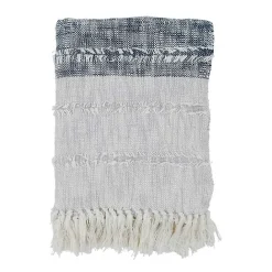 Best Kirklands Home Soft Blue Textured Striped Tassel Throw