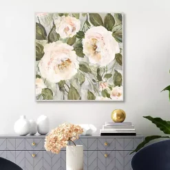 Discount Kirklands Home Soft California Roses Framed Canvas Art