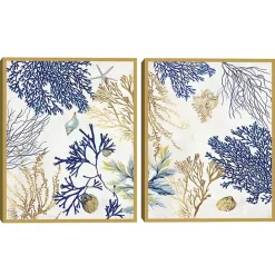Sale Kirklands Home Soft Corals Framed Canvas Art Prints, Set of 2