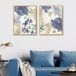 Sale Kirklands Home Soft Corals Framed Canvas Art Prints, Set of 2