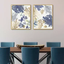 Sale Kirklands Home Soft Corals Framed Canvas Art Prints, Set of 2