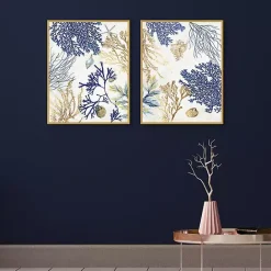 Sale Kirklands Home Soft Corals Framed Canvas Art Prints, Set of 2