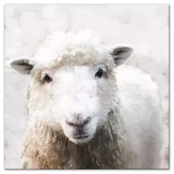 Online Kirklands Home Soft Painted Sheep Canvas Art Print White