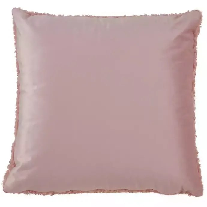 Sale Kirklands Home Soft Fuzzy Faux Wool Textured Throw Pillow Pink