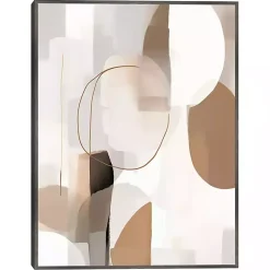 Sale Kirklands Home Soft Tan Shapes Framed Canvas Art Print