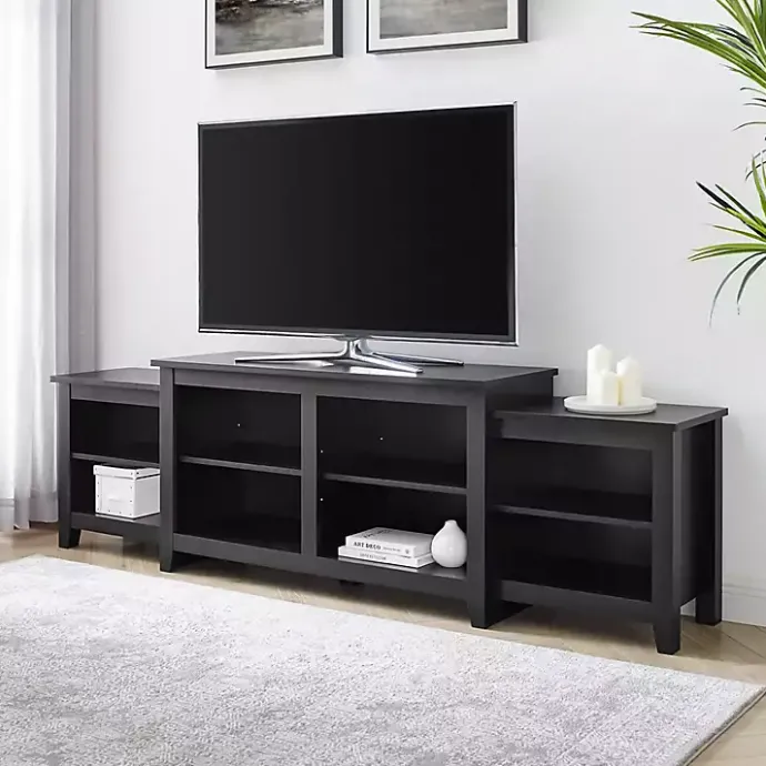 Kirklands Home Solid Tiered TV Stand Black