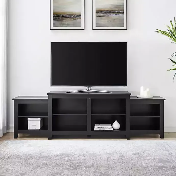 Kirklands Home Solid Tiered TV Stand Black