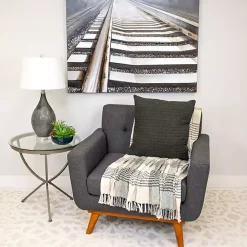 Hot Kirklands Home Solid Charcoal Textured Pillow Gray