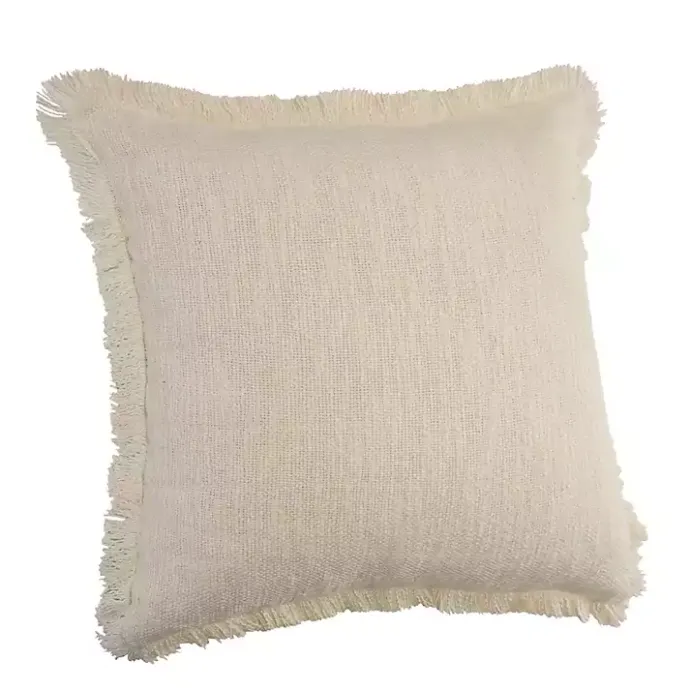 Online Kirklands Home Solid Fringe Accent Pillow Ivory