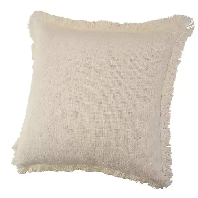 Online Kirklands Home Solid Fringe Accent Pillow Ivory