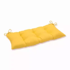 Best Kirklands Home Solid Tufted Outdoor Bench Cushion Yellow