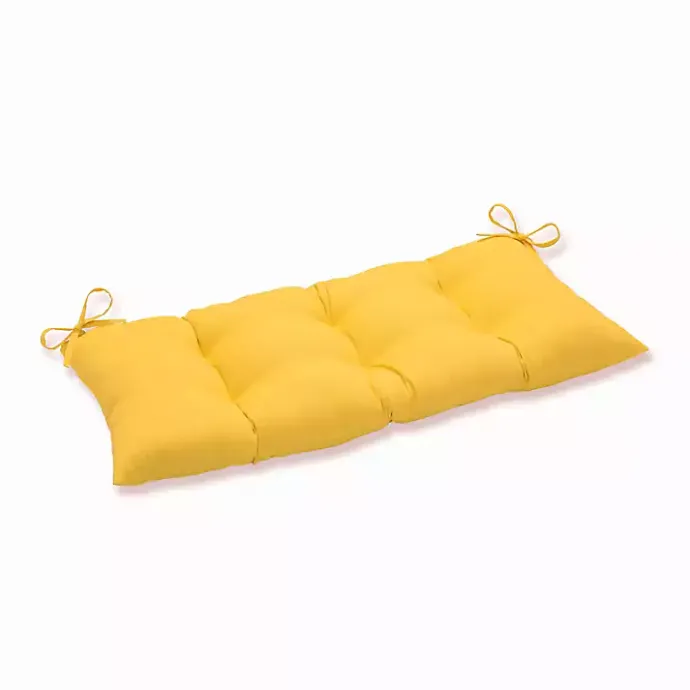 Best Kirklands Home Solid Tufted Outdoor Bench Cushion Yellow