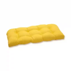 New Kirklands Home Solid Tufted Outdoor Settee Cushion Yellow
