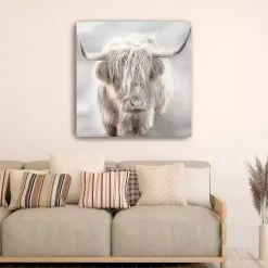 Best Kirklands Home Solo Highland Cow Canvas Art Print, 40x40 Gray