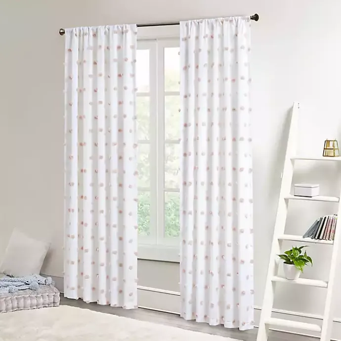 Outlet Kirklands Home Sophie Blush Pom Pom Curtain Panel, 84 in.