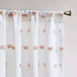 Outlet Kirklands Home Sophie Blush Pom Pom Curtain Panel, 84 in.