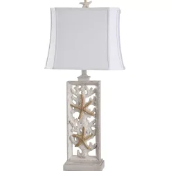 Clearance Kirklands Home South Haven Stacked Starfish Table Lamp White