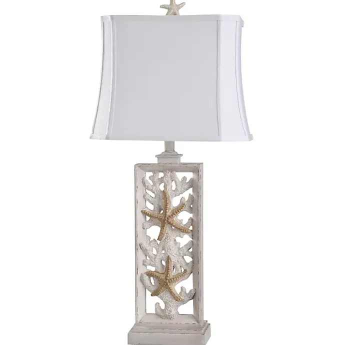 Clearance Kirklands Home South Haven Stacked Starfish Table Lamp White