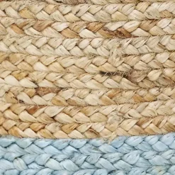 Hot Kirklands Home Spa Blue and Tan Woven Basket with Tassel, 17 in.