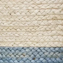 Best Kirklands Home Spa Blue and White Jute Basket with Tassel, 17 in.