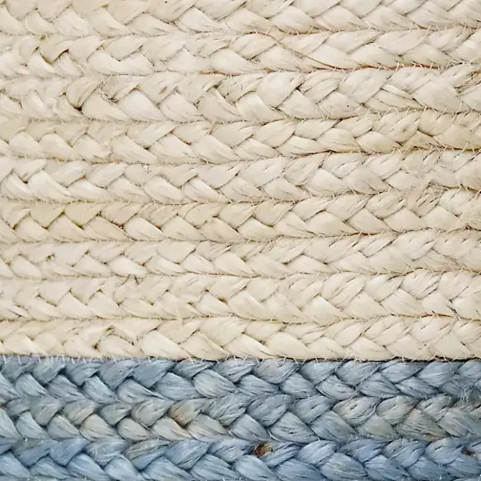 Best Kirklands Home Spa Blue and White Jute Basket with Tassel, 17 in.