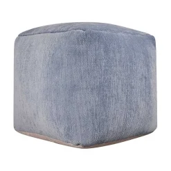 Clearance Kirklands Home Spa Chenille Pouf Blue