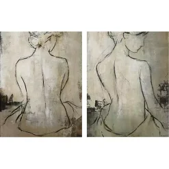 Kirklands Home Spa Day Canvas Art Prints, Set of 2 Tan