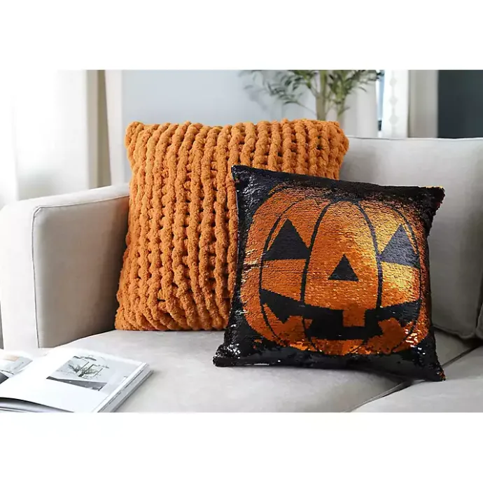 Sale Kirklands Home Sparkle Sequin Jack O Lantern Pillow