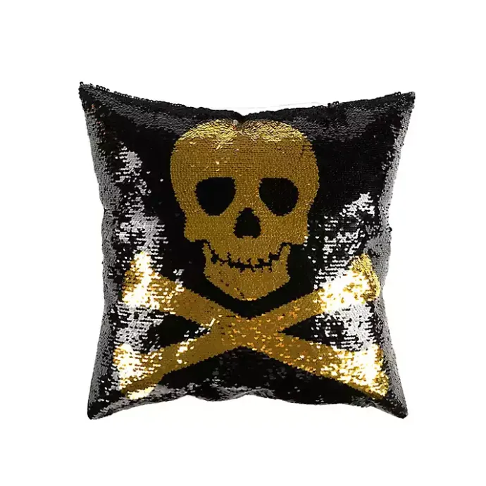 Sale Kirklands Home Sparkle Sequin Skull Pillow
