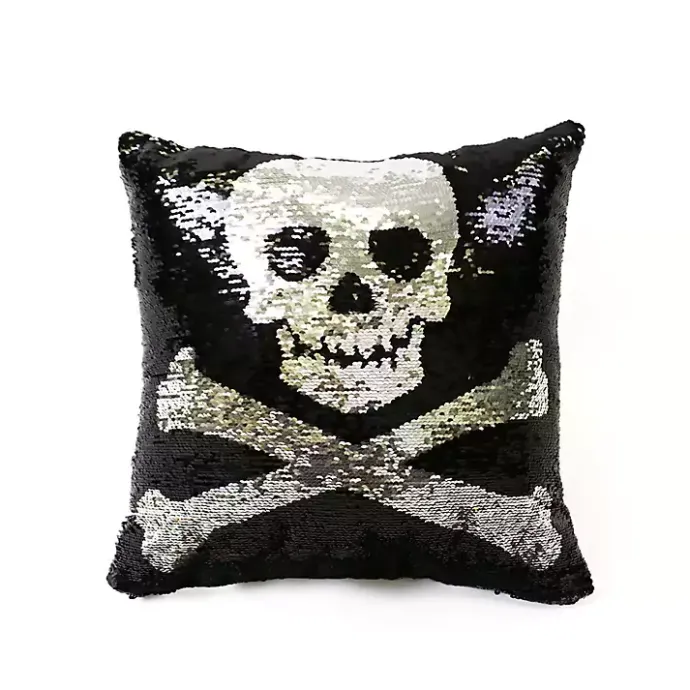 Sale Kirklands Home Sparkle Sequin Skull Pillow