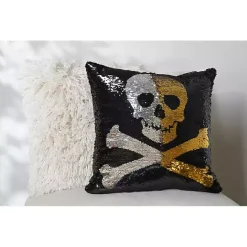 Sale Kirklands Home Sparkle Sequin Skull Pillow