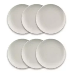 Hot Kirklands Home Speckled Beige Wheat Dinner Plates, Set of 6 Ivory