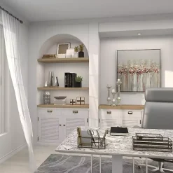 Kirklands Home Speckled Mercury Glass Pillar Holders, Set of 3 Silver