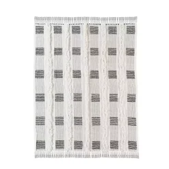 Best Kirklands Home Spencer Gray and White Plaid Throw