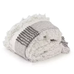 Best Kirklands Home Spencer Gray and White Plaid Throw