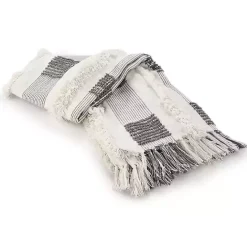 Best Kirklands Home Spencer Gray and White Plaid Throw