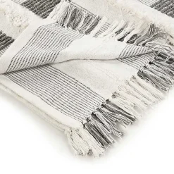Best Kirklands Home Spencer Gray and White Plaid Throw