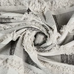 Best Kirklands Home Spencer Gray and White Plaid Throw