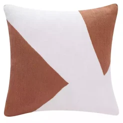 Clearance Kirklands Home Spice & Ivory Geometric Colorblock Throw Pillow Orange