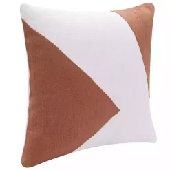 Clearance Kirklands Home Spice & Ivory Geometric Colorblock Throw Pillow Orange